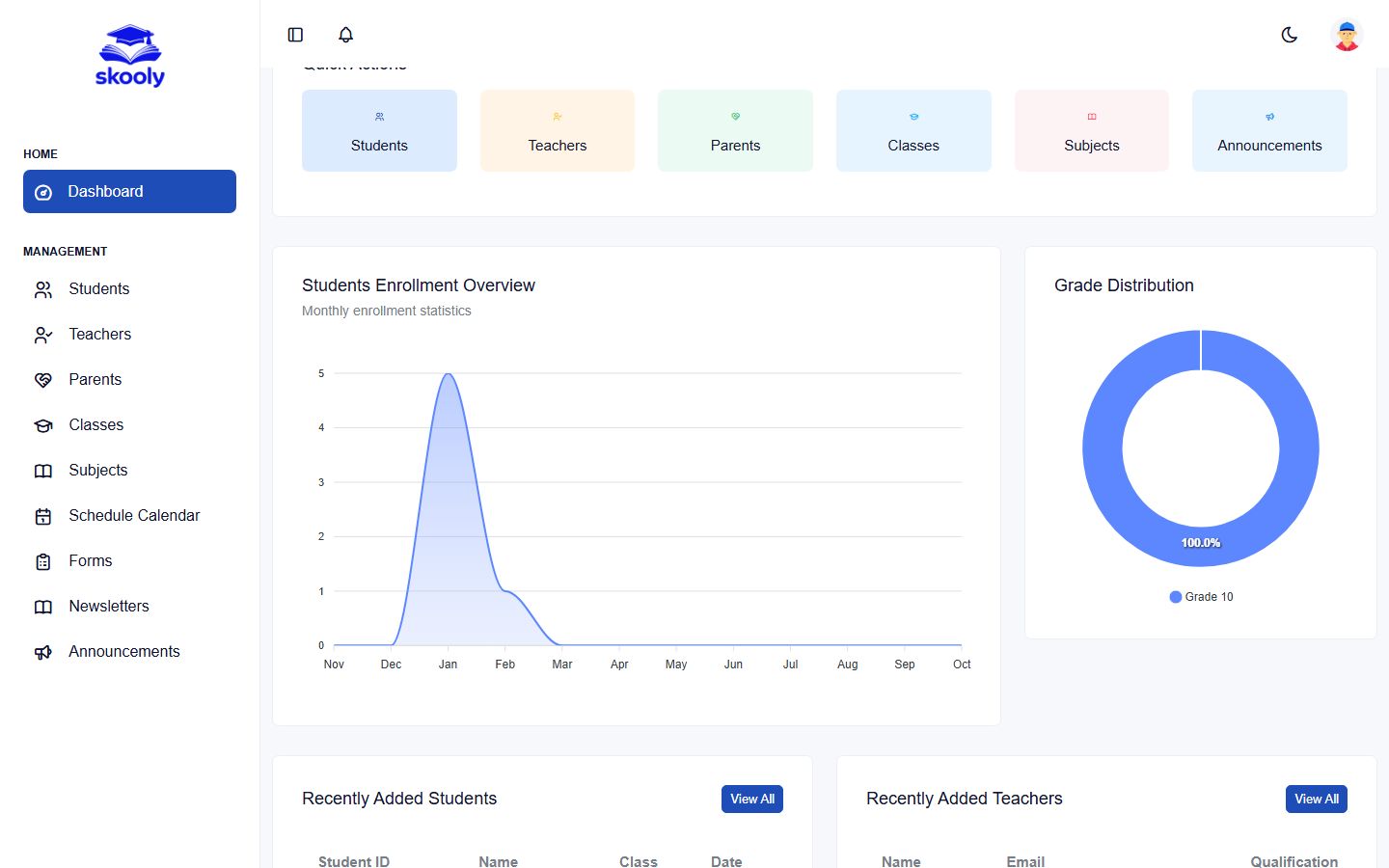 EduManage Enterprise Live Interface View 2